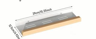 Scaffale da bagno senza fori in legno e plastica