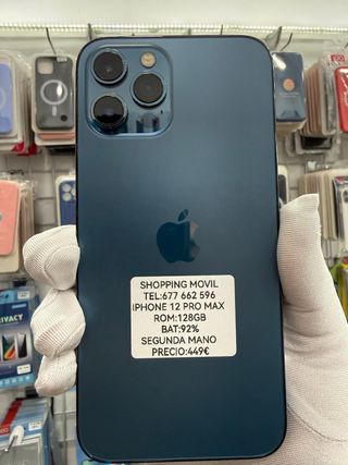 iPhone 12 Pro Max 128GB Azul/92% bat factura garan