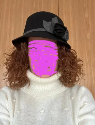 Sombrero in feltro donna nero e grigio