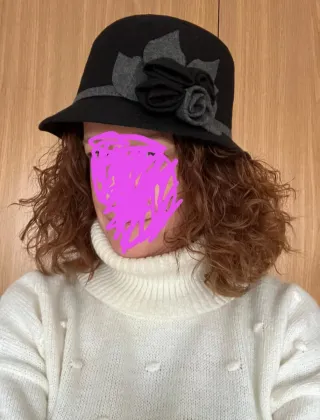 Sombrero in feltro donna nero e grigio
