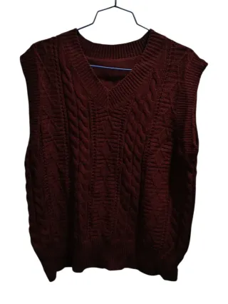 Chaleco de punto granate talla M