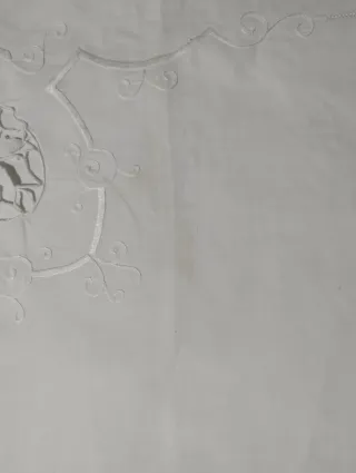 Lenzuolo corredo nonna ricamato a mano cotone