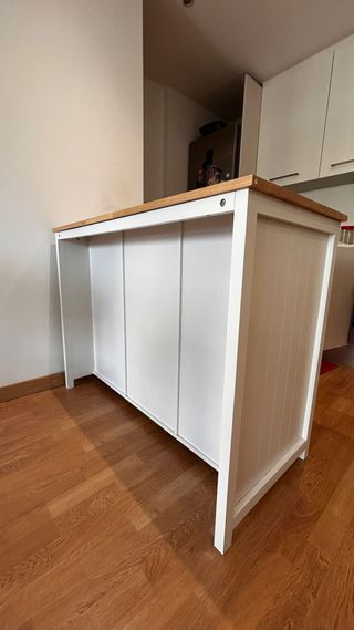 Isla Cocina SoBuy Botellero + 2 Cestas Mimbre