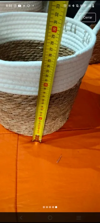 Cestas Mimbre Yute 27x25cm (2uds)