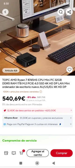 Ryzen 7 8745hs 64gb ddr5 4800mhz 500gb ssd NUEVO