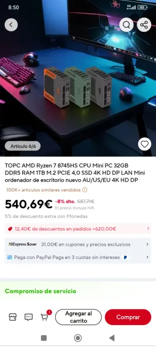 Ryzen 7 8745hs 64gb ddr5 4800mhz 500gb ssd NUEVO