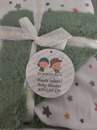 Manta Infantil Gamberritos Estrellas Verde