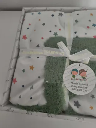 Manta Infantil Gamberritos Estrellas Verde