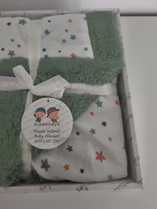 Manta Infantil Gamberritos Estrellas Verde