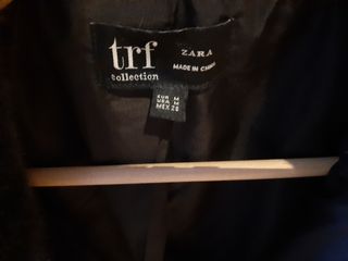 Abrigo pelo Zara efecto corto gris Talla M