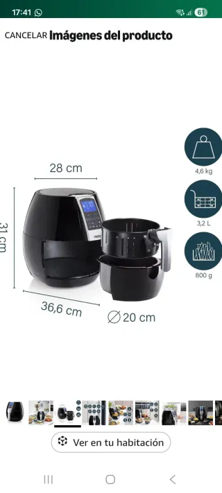 Freidora de aire Princess 3,2L