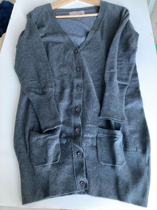 Cárdigan Zara Gris Manga 3/4