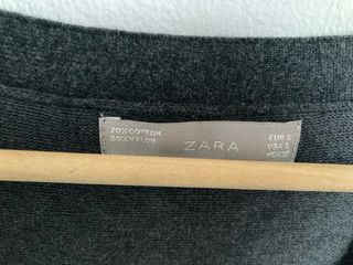 Cárdigan Zara Gris Manga 3/4