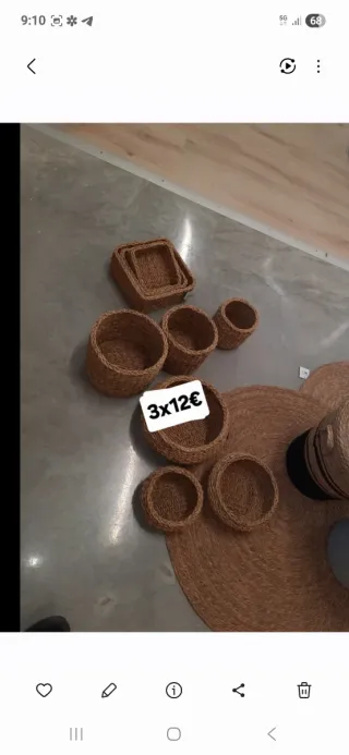 Jgo 3 cestas mimbre gr. med. peq.