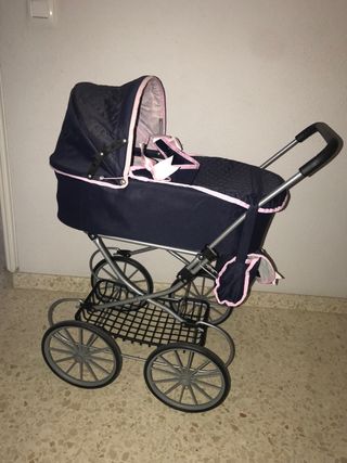 Carro de muñecas grande azul y rosa