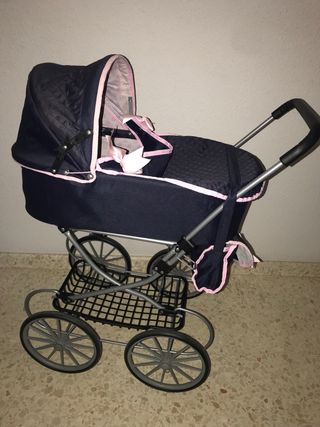 Carro de muñecas grande azul y rosa