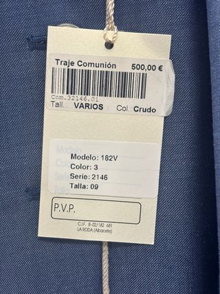 Traje Comunión 10-11-12