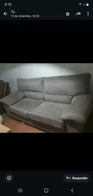 Sofá de 2 plazas grande gris