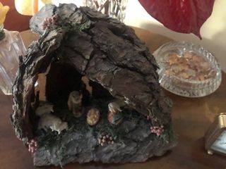 Presepe artigianale in corteccia