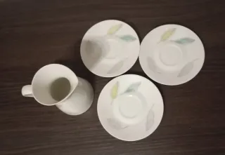 JARRA DE LECHE+3 PLATILLOS DE CAFÉ, ROSENTHAL