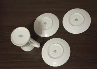 JARRA DE LECHE+3 PLATILLOS DE CAFÉ, ROSENTHAL