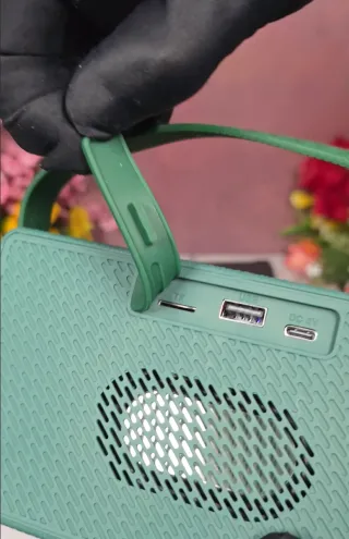 Altavoz Portátil GOOJODOQ Verde y Dorado