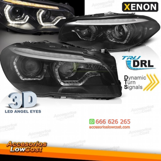 FAROS DE XENON ANGEL EYES LED DRL NEGRO SEQ PARA