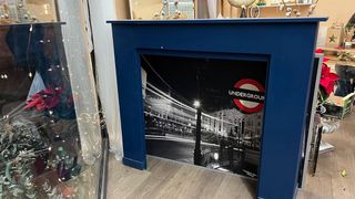 Chimenea decorativa azul