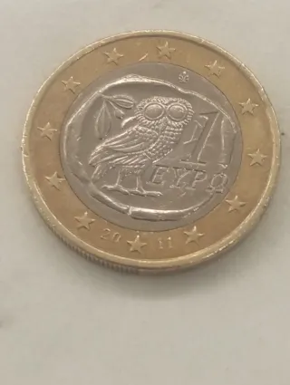 Moneda 1 Euro Grecia Búho 2011