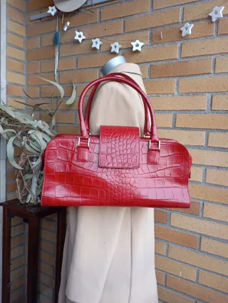 Bolso Zara Rojo Cocodrilo