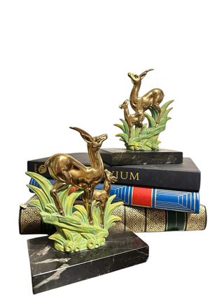 Fermalibri cervi marmo metallo origine francese