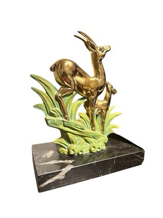 Fermalibri cervi marmo metallo origine francese