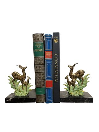 Fermalibri cervi marmo metallo origine francese