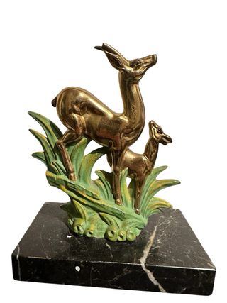 Fermalibri cervi marmo metallo origine francese