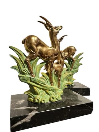 Fermalibri cervi marmo metallo origine francese