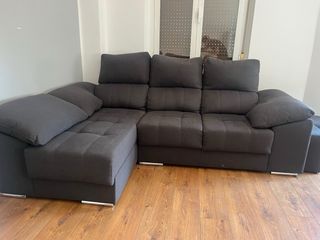 Sofá Chaise Longue Gris con Arcón