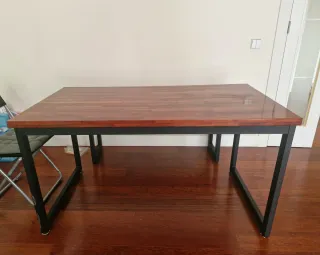 Mesa comedor y banco madera/metal