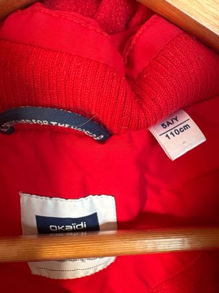 Chaqueta roja invierno niño/a 110 cm
