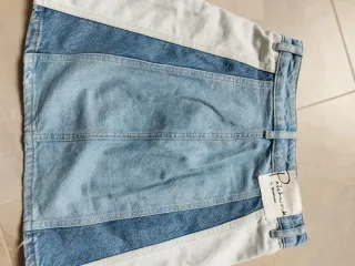 Conjunto falda vaquera y suéter algodón