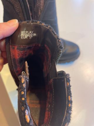 Botines Replay Piel Negro y Marrón