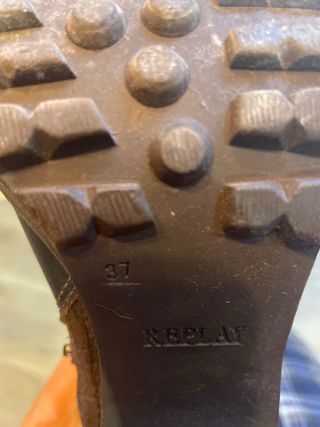 Botines Replay Piel Negro y Marrón