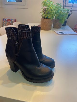 Botines Replay Piel Negro y Marrón