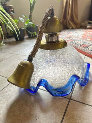 Lampadario Murano vetro blu