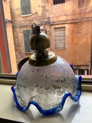 Lampadario Murano vetro blu