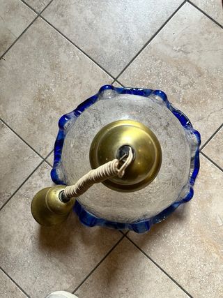 Lampadario Murano vetro blu