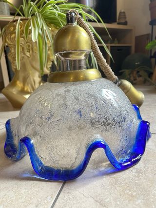 Lampadario Murano vetro blu