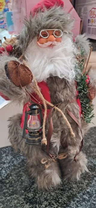 Babbo Natale decorativo in tessuto e plastica