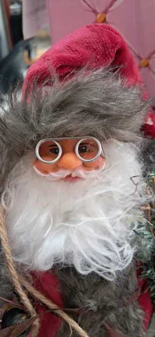 Babbo Natale decorativo in tessuto e plastica