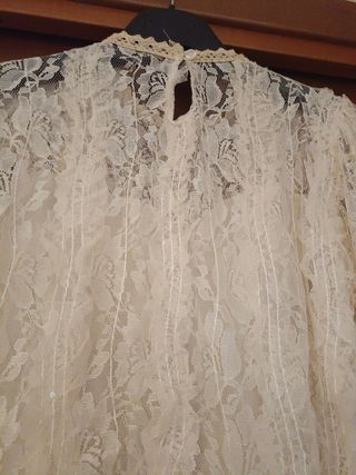 Camicetta donna pizzo oro e bianco