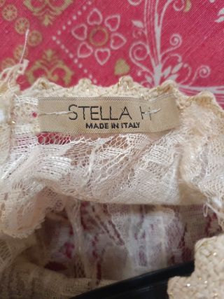 Camicetta donna pizzo oro e bianco